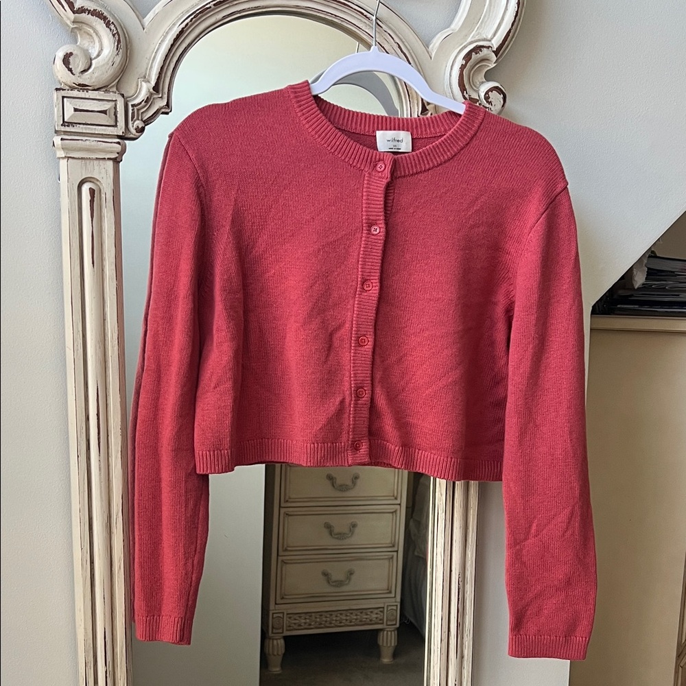 Wilfred Pink Cropped Cardigan